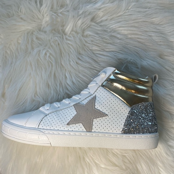 Vintage Havana Val High White/Gold/Silver Glitter High Top Shoes size 8.5 - Picture 10 of 10